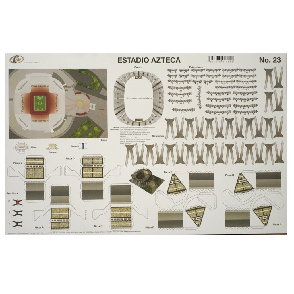 Estadio Azteca Maqueta Para Recortar Y Armar Fuji Hands