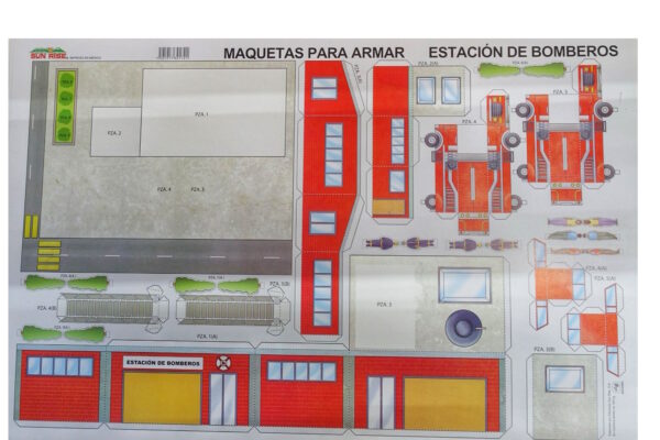BOMBEROS ESTACION Maqueta para Recortar y Armar