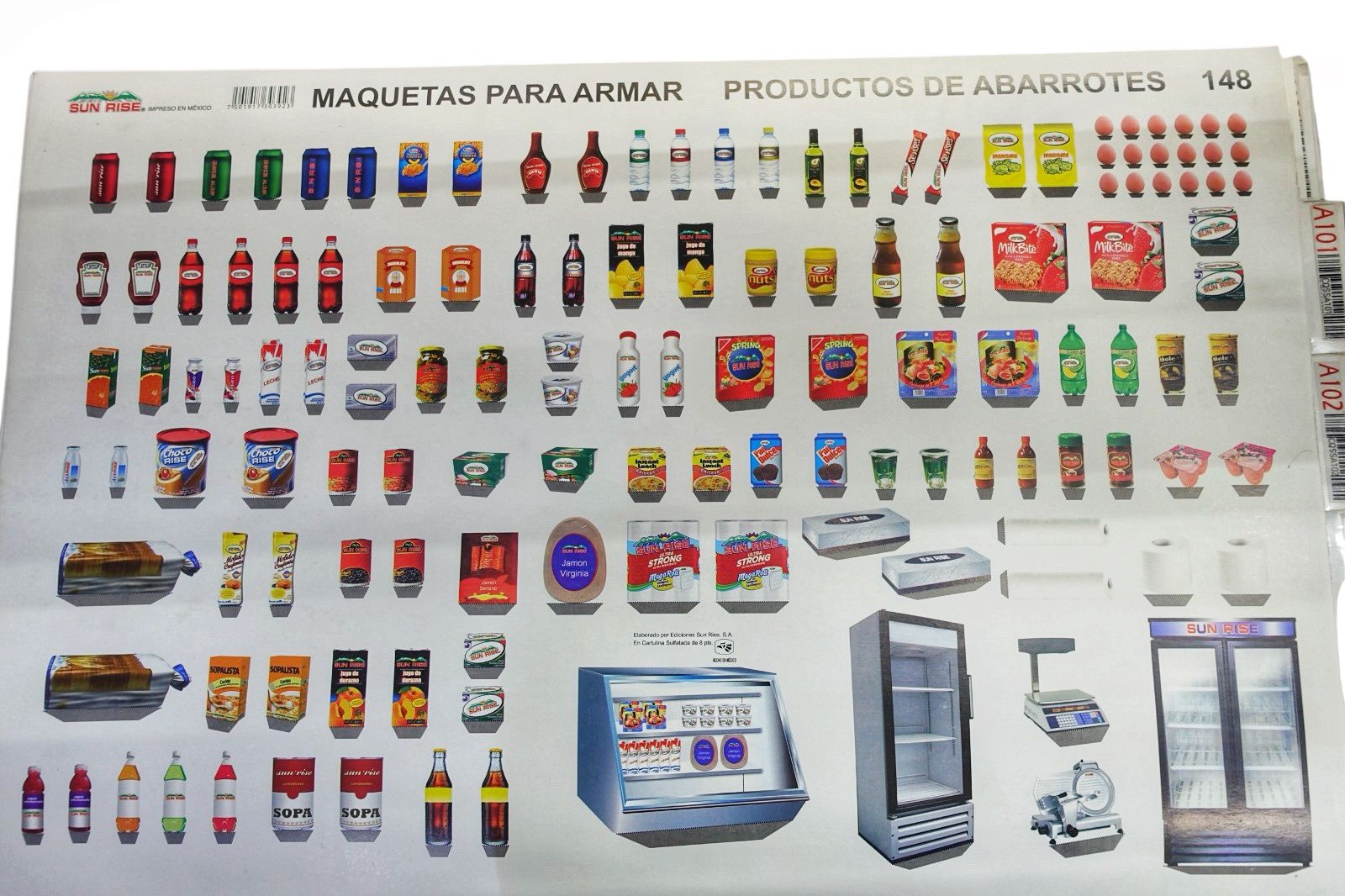 ABARROTES PRODUCTOS Maqueta para Recortar y Armar.
