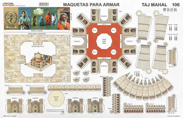 TAJ MAHAL Maqueta para Recortar y Armar