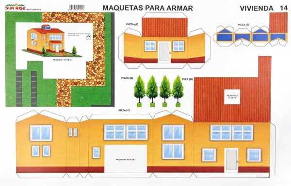 VIVIENDA POPULAR Maqueta para Recortar y Armar