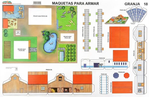GRANJA. Maqueta para recortar y Armar.