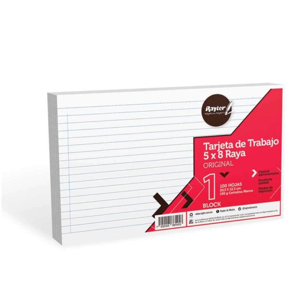 Tarjetas de cartulina (Blancas - Raya)